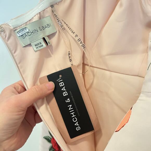 Sachin & Babi Nora Rose Notch Neck Taffeta Midi Dress - Picture 10 of 10